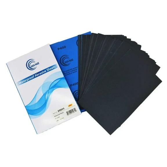 Aqua Maxx Wet or Dry Sandpaper Finishing Sheets 9x5 inch - 400 GRIT - Box of 50