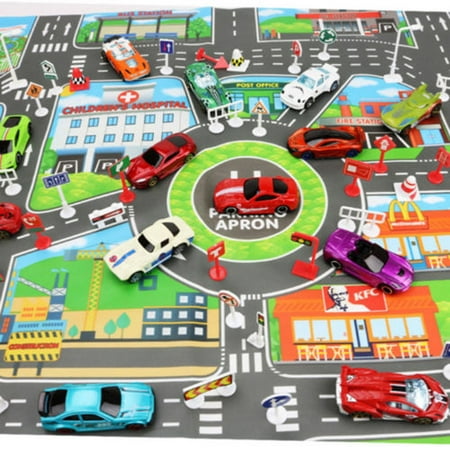 Kids Play Mat City Road Buildings Parking Map Game Scene Map Educational (Best City Building Games Mac)