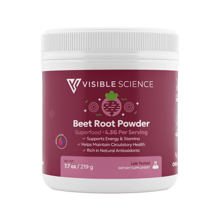 Visible Science Beet Root Powder – Superfood with Antioxidants, Circulation & Endurance Support, 219 grams,1 Jar