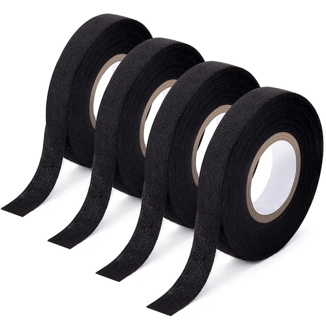 Paquete de 4 cintas aislantes, negras, de tela, eléctricas, 15 mm x 15 m