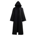 thumbnail image 2 of Greek Mythological Death Thanatos Cosplay Costumes Black Hooded Cloak Scary Witch Devil Role Play Long Black Robe Gown Outfit, 2 of 4