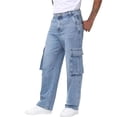 thumbnail image 5 of GrmtClth Men's Baggy Jeans Elastic Waist Jean Pants with Drawstring Relaxed Fit for Casual Daily Wear Cargo Pants with Pockets M, 5 of 7