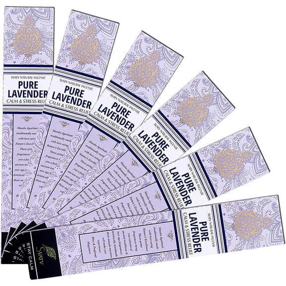 SVATV Ancient Lavender Incense Stick with Pack of 6 Incense for Meditation, Yoga, Spiritual, Aromatherapy Energy Cleansing & Calm Down The Mind - 15g x 06 incense | 90g | 1.05oz