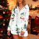 thumbnail image 4 of Pijama de manga larga con cremallera y capucha para mujer, con estampado navideño, cálido, de poliéster, para estar en casa, 4 of 7