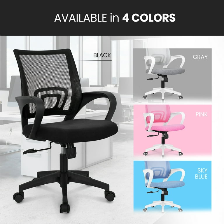 Neo Chair MB-5 Ergonomic Mid Back Adjustable Mesh Home Office Computer Desk Chair, Black
