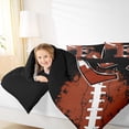 thumbnail image 4 of Homewish Rugby Ball Print Bedding Comforter Set,Brown Football Pattern Twin Comforter Sets,First Letter E Bedding Set For Girls,Super Cozy Room Decor Reversible,2-Piece, 4 of 8