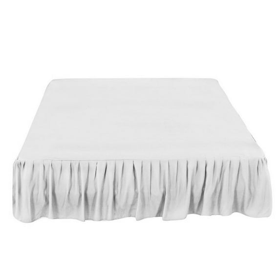 17 Inch Tailored Drop Ruffled/Gathered Easy Fit Bed Skirt (Short Queen Size, Solid White) 700 Thread Count 100% Cotton Dust Ruffle - By The Great American Store