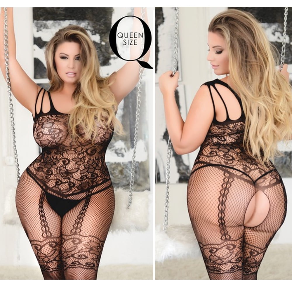 Lingerie Body Queen Size Fishnet Garter Sexy Stretch Bodysuit - Walmart.com