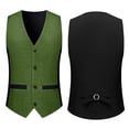thumbnail image 6 of Mens Sequins Vest formal/Leisure V-neck Shiny Waistcoat Prom Party Tuxedo Size 3XL Green, 6 of 9