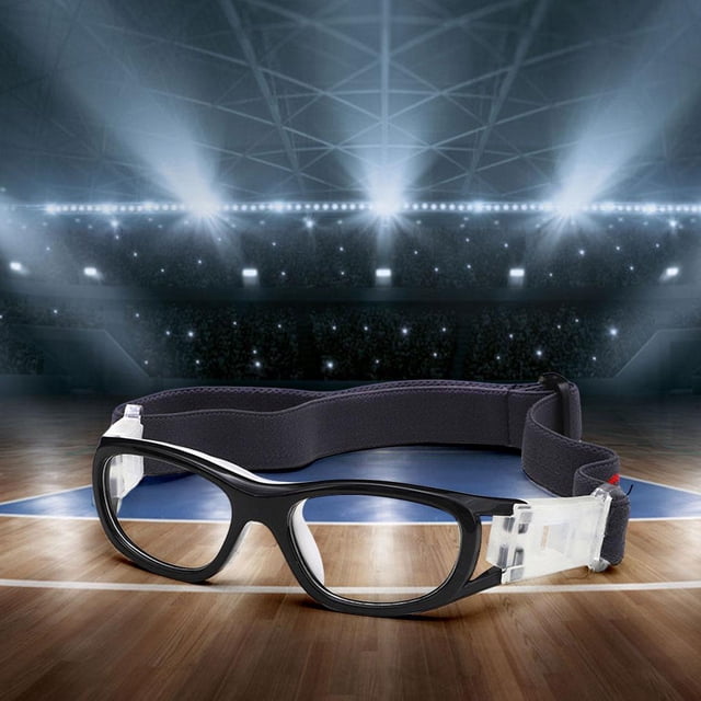 Gafas de baloncesto de entrenamiento de baloncesto profesional, Correa elástica ajustable Gafas de seguridad Gafas para niños Adultos Golf Rugby Negro Macarena Gafas de baloncesto