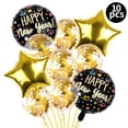 thumbnail image 3 of El juego de globos de Feliz Año Nuevo incluye 40 piezas de globos negros y dorados Globos en forma de estrella Suministros para fiestas de Nochevieja para Año Nuevo, 3 of 5