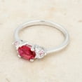 thumbnail image 4 of Precious Stars R07597R-C17-07 Anneau Triplet Zircone Cubique Fuchsia Ovale, 4 of 5