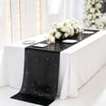 thumbnail image 4 of BSJJY Table Runner Polyester Mirror Sequin Checkered Shiny Glitter Party Decor for Wedding Birthday Banquet Home Table Setting Black, 4 of 5