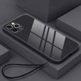 thumbnail image 3 of Funda de teléfono de vidrio templado líquido cuadrado de lujo para iPhone 16 15 14 13 12 11 Pro XS max XR SE X Plus Funda con correa linda ultrafina, 3 of 5