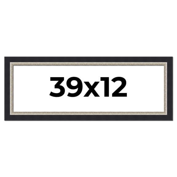 39x12 Frame Black Real Wood Picture Frame Width 2.25 Inches | Interior Frame Depth 0.5 Inches |