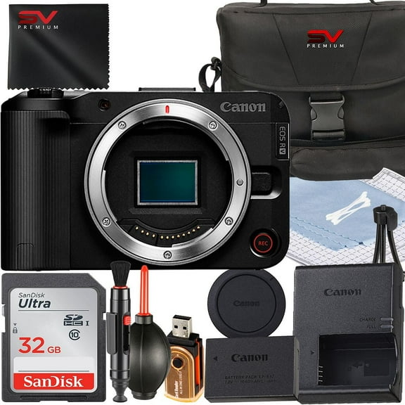Canon EOS R50 V Mirrorless Camera (Body Only) with SanDisk 32GB Memory Card   Case   SV Premium Accessory Bundle (International Version)