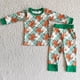 thumbnail image 1 of Ropa de dormir de manga larga para niños, conjunto de pantalones con volantes rojos, ropa de dormir para bebés, pijamas de Papá Noel de Navidad, venta al por mayor, 1 of 2