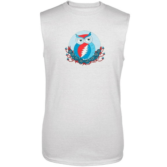 Grateful Dead - Steal Your Face Owl White Adult Tank Top - Small