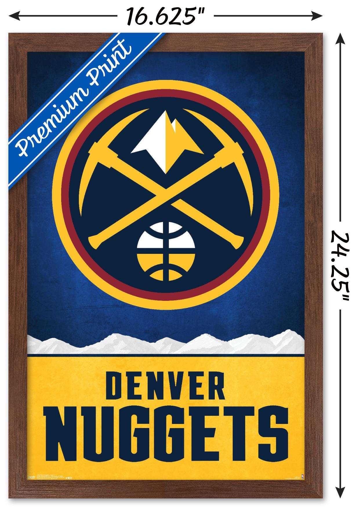 NBA Denver Nuggets - Logo 18 Wall Poster, 14.725" x 22.375", Framed