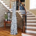 thumbnail image 2 of Christmas Tree,5ft Collapsible Pop Up Christmas Tree Silver Tinsel Coastal Christmas Tree for Holiday Xmas Decorations,Home Display, Office Decor, 2 of 7