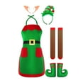 thumbnail image 2 of Christmas Costume Set Cartoon Elf Apron for Stage Performance Holiday Party With Ears and Socks, 2 of 9