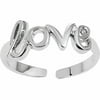 Women's Sterling Silver Adjustable Love Toe Ring
