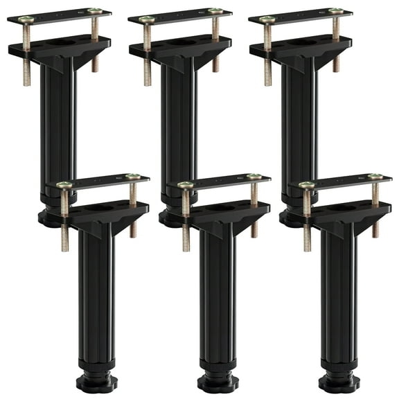6 PCS Bed Frame Support Legs, 7.5-12.6 in Adjustable Under Bed Support Beam, Bed Center Slat, Support Leg for Furniture