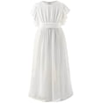 thumbnail image 4 of SUXIAN Dresses for Girls Chiffon Long Sleeve Summer Party Soft Flowy Formal Evening Toddler Girl Dress Beige 12-13 Years, 4 of 4