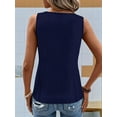 thumbnail image 2 of Tank Top for Women Loose Fit Sleeveless V Neck Camisole Tops Dressy Casual Eyelet Summer Flowy  Shirts Blouse Navy Blue XXL, 2 of 4