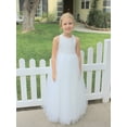 thumbnail image 5 of Ekidsbridal Girl Bridesmaid Flower Girl Dress - Crossed Straps A-Line Lace Tulle 204-A (Size: 4-12), 5 of 6