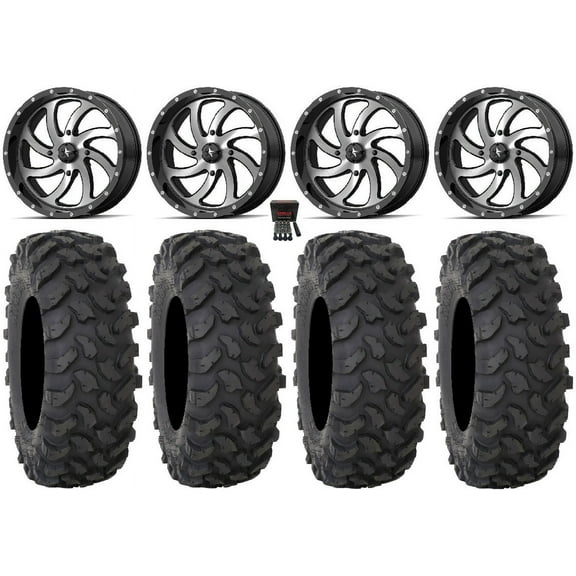 MSA Switch 18" Wheels Machined 35" XTR370 Tires Can-Am Maverick X3 / Honda Pioneer 1000 / Talon