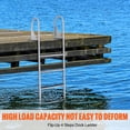 thumbnail image 2 of KFFKFF Dock Ladder Flip-Up 4 Steps, 350 lbs Load Capacity, Aluminum Alloy Pontoon Boat Ladder with Nonslip Mat, Swimming Ladder, 2 of 9