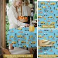 thumbnail image 5 of Excavator and Boat Blue Pattern Round Tablecloth 60"x60", Wrinkle Resistant Wipeable Table Cover for Kitchen Dining Room Picnic Patio and Party, 5 of 6