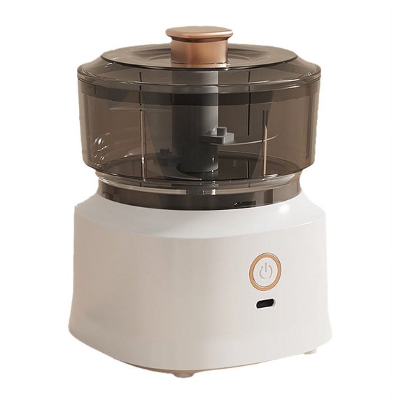 Riforla Hachoir à Viande Électrique Fonctionnel pour la Maison Démarrage en un Clic Hachoir à Ail Tranchant Détachable Mini Robot Culinaire pour Usage Domestique Mélangeur Alimentaire Blanc 13.6X13.6X15.1cm