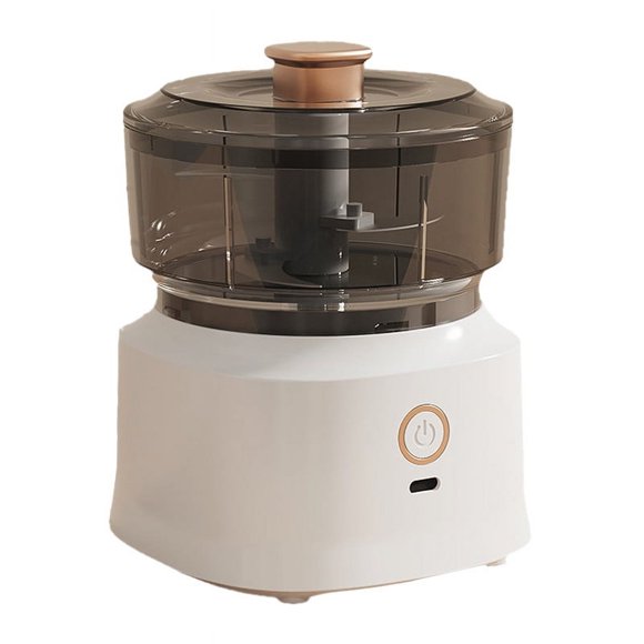 Riforla Functional Home Electric Meat Grinder One Click Start Sharp Detachable Garlic Chopper Mini Food Processor for Home Use Food Blender White 13.6X13.6X15.1cm