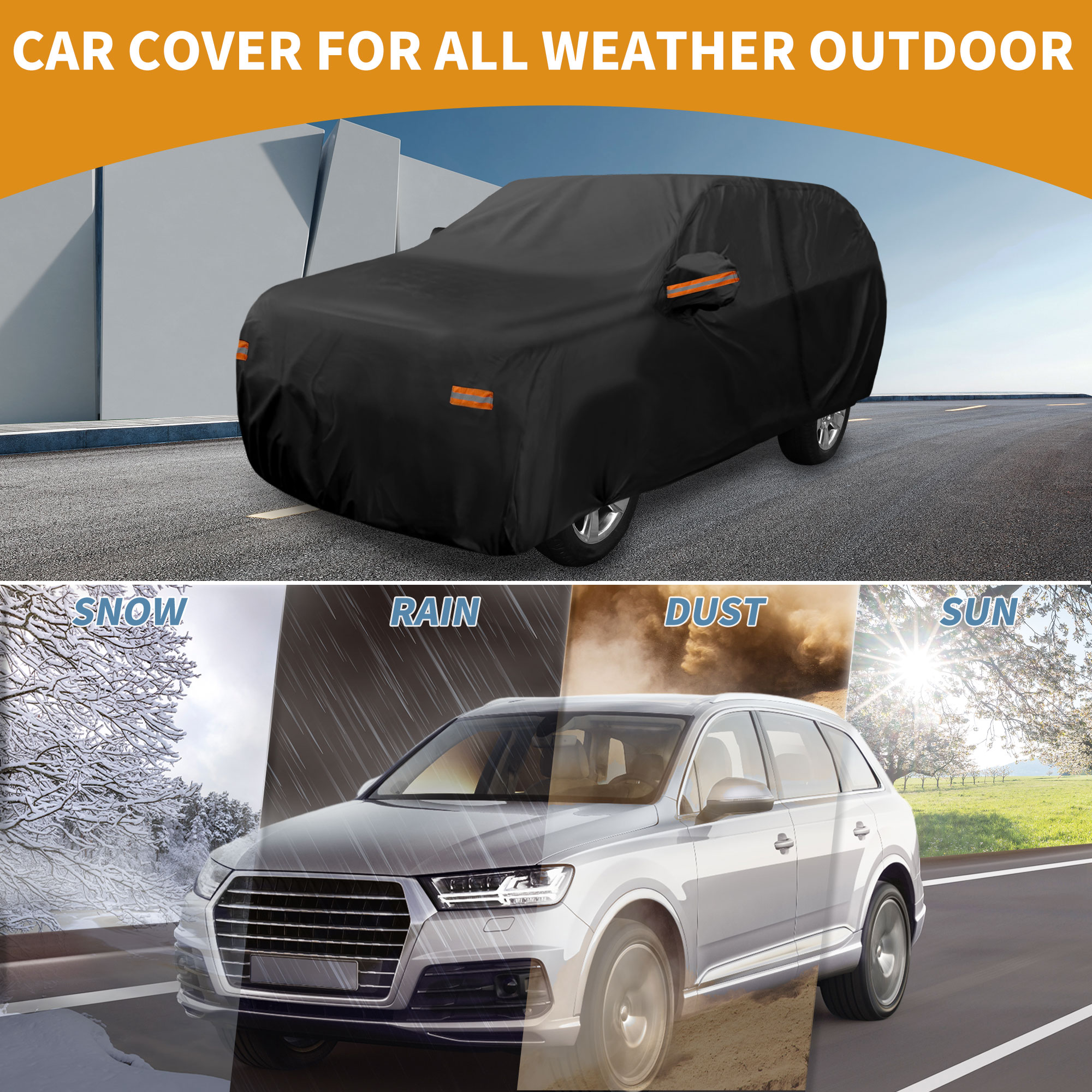 Unique Bargains Durable Waterproof Car Cover Black ["for Chevrolet Tahoe"]