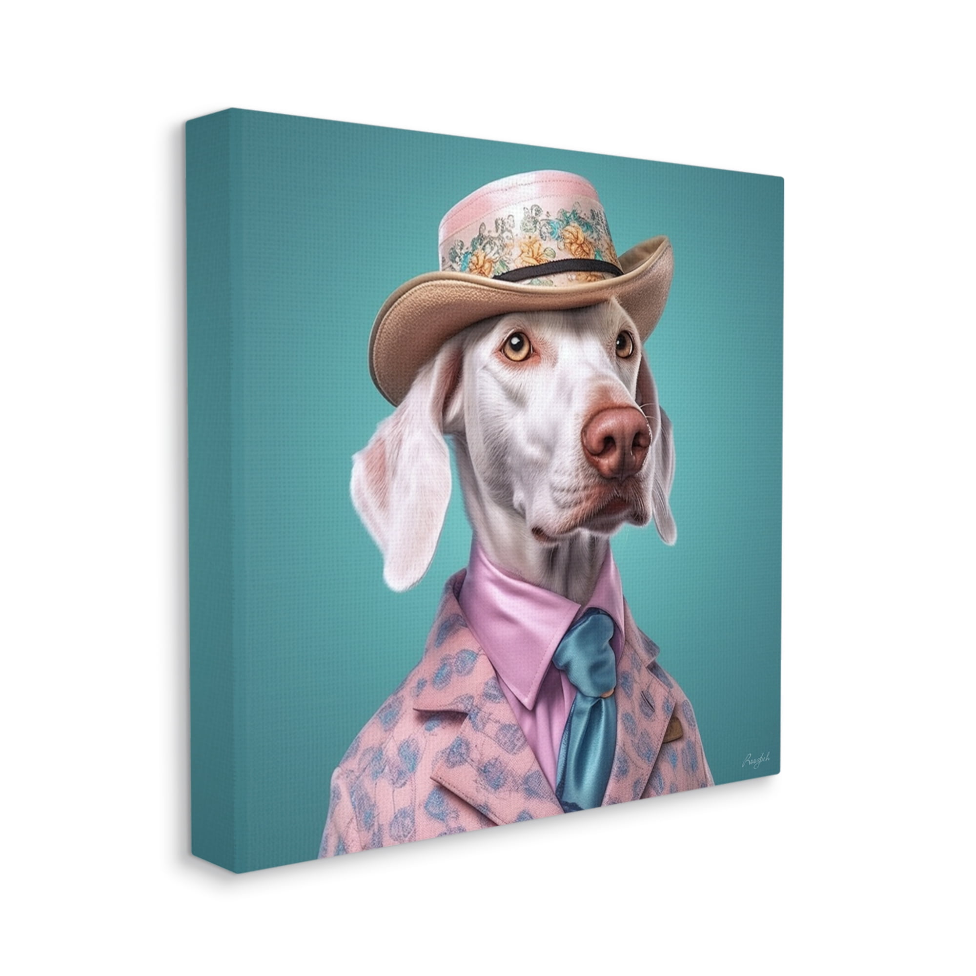 Stupell Industries Fancy Dog in Suit Animals & Insects Painting Gallery Wrapped Canvas Art Print Wall Art, 17 x 17
