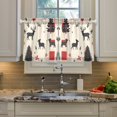thumbnail image 2 of Yayeee Kitchen Curtains Tier Pair Light Filtering 27"x24" Rod Pocket Short Cafe Window Panel, Christmas Forest, 2 of 7