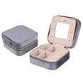 thumbnail image 2 of Unique Bargains Jewelry Box Small PU Leather Jewelry Organizer Case Storage Display Holder Grey, 2 of 8