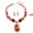 Red, variant on Unique Colorful Big Rhinestone Crystal Pendent Collar Choker Fashion Necklace Earrring Set
