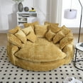 thumbnail image 4 of Cloud Couch Modern Chenille and Memory Foam Oversized and Round Chaise Sleeper Sofa with 14 Pillows, 4 of 9