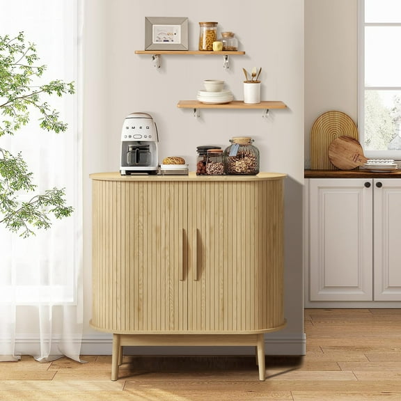 Accent Sideboard Cabinet with Sliding Door, Buffet Cabinet with Storage, Small Storage Cabinet for Kitchen, Living Room, Entryway