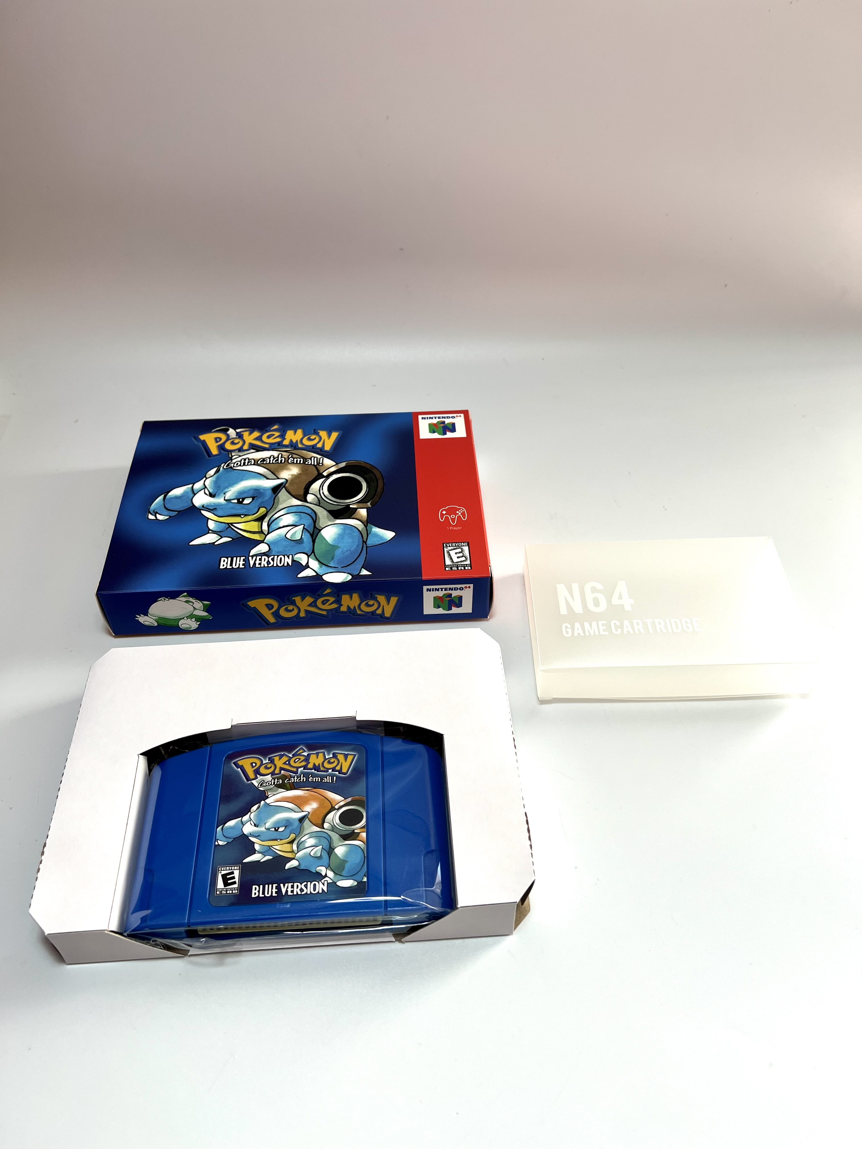 Pokemon Blue N64 Homebrew Game Cartridge (Special Edition) for Nintendo 64