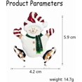 thumbnail image 6 of Rhinestone Christmas Snowman Brooch Pin for Women Unisex Silver Gold-Toned Enamel Pearl AB Crystal Cartoon Badges Brooches Lapel Pins Suit Collar Dress Accessories Xmas Jewelry for Winter, 6 of 12
