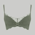 thumbnail image 2 of SMihono Lace Bras for Women Sheer Balconette Underwire Unlined Everyday Bras Bow Lingerie Sexy Solid Cute Gather Bralettes Green M, 2 of 3