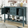 thumbnail image 2 of Vintage Console Table with 4 Compact Drawers and Spacious Lower Shelf, Farmhouse Sideboard with Abundant Storage, Buffet Cabinet Design for Entryways, Living Room and Kitchen Areas, Dark Blue, 2 of 9