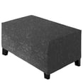 thumbnail image 2 of TOPCHANCES Stretch Ottoman Cover, Rectangle Jacquard Footstool Slipcover, Anti-Slip Furniture Protector (Dark Gray, L Size), 2 of 7