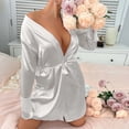 thumbnail image 5 of Naittoop Women's Satin Robe Silky Kimono Bathrobe Lace Trim Bridesmaid Wedding Robes Bridal Nightgown Sleepwear, 5 of 5
