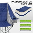 thumbnail image 6 of FUNDANGO Folding Double Camping Couch for Adults Loveseat Camping Chair with Cup Holder Support 400lbs 2Person Portable Camping Chair, Blue/Grey, 6 of 10