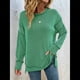 thumbnail image 5 of Sudaderas Holgadas de Larga para Mujer, de Canalé, con Abertura Lateral y Dobladillo Alto y Bajo, para Otoño Verde M, 5 of 7